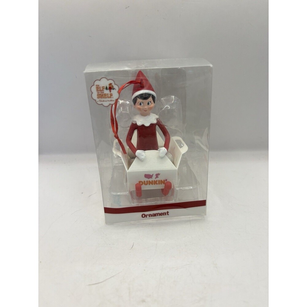 The Elf on the Shelf Dunkin' Sleigh Hanging Christmas Ornament, Red/White 2022
